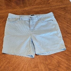 Lee Sz 18 Blue Striped Shorts Beach Boho Vintage Soft Retro Oversized Comfy